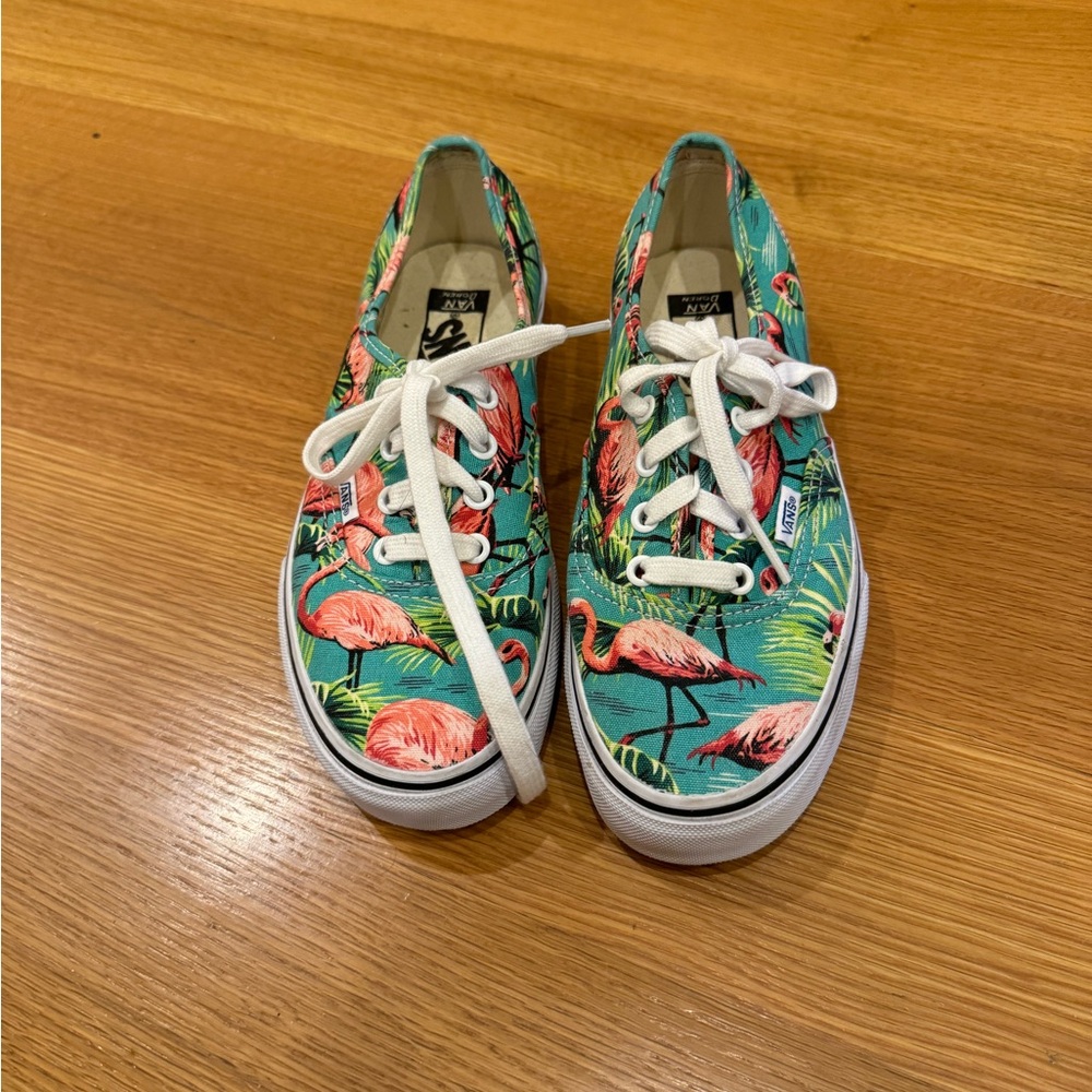 Women’s Vans Tropical Flamingo Sneakers - Teal and Pink Size 7